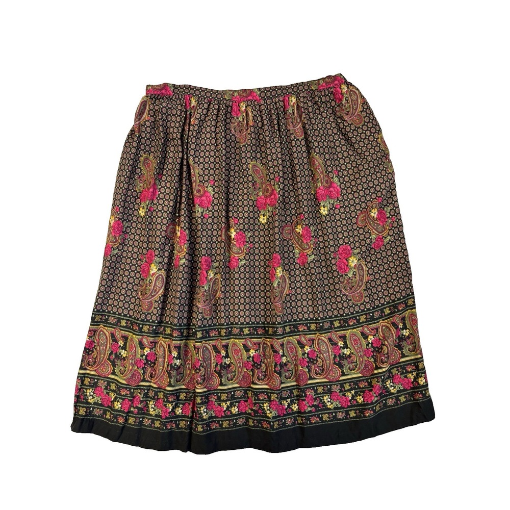 Alfred Dunner Women's 14 Floral Paisley Lightweight Midi Skirt Festival BOHO